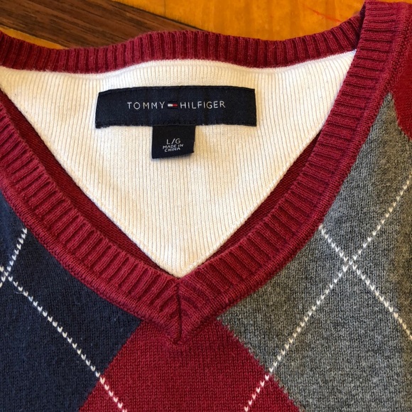 Men VNeck Sweater Tommy Hilfiger Large - Picture 3 of 5